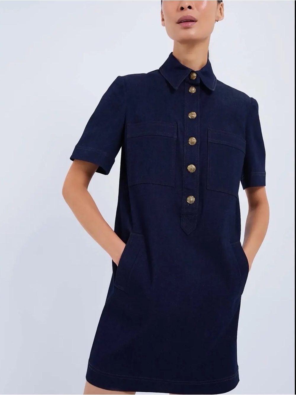 Veronica Beard Koulis Dress Blue Denim Shirt Dress Cotton Size 10 $498